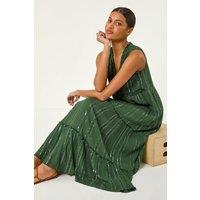 Roman Women's Sequin Tiered Maxi Dress in Dark Green | Size: 10