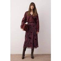 WOVCOR Women's Flocked Print Tulle Maxi Pencil Skirt | Size: Small