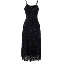 WOVCOR Women's Embellished Lace Midi Dress with Tulle Lining & Strappy Detail in Black | Size: 12
