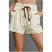 Everyday The Label Women's White Bow Print Lace Drawstring Casual Shorts | Size: XL
