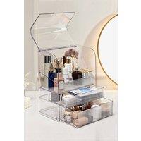 Waterproof Acrylic Makeup Organizer Storage Box Skincare Display Case in Clear