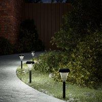 Berkfield Home Solar Pathway Lights with Ground Spikes 12 pcs White in Black