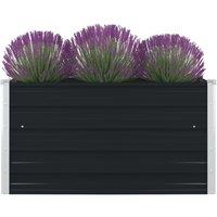Berkfield Home Raised Garden Bed 100x100x45 cm Galvanised Steel Anthracite in Black | Size: 100 x 100 x 45 cm