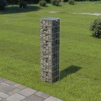 Berkfield Home Gabion Wall with Covers Galvanised Steel 20x20x100 cm in Silver | Size: 20 x 20 x 100 cm