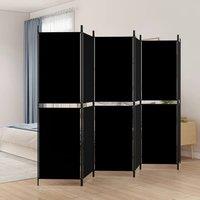 Berkfield Home 6-Panel Room Divider Black 300x180 cm Fabric