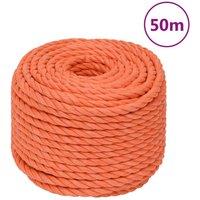 Berkfield Home Work Rope Orange 14 mm 50 m Polypropylene