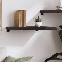 Berkfield Home Wall Shelf Dark Grey 60x60x(2-6) cm Treated Solid Wood Oak