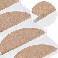Berkfield Home Stair Mats Self-adhesive 15 pcs 65x22.5x3.5 cm Beige | Size: Medium