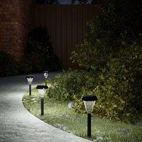 Berkfield Home Solar Pathway Lights with Ground Spikes 12 pcs White in Black