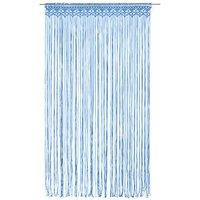 Berkfield Home Macrame Curtain Blue 140x240 cm Cotton