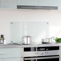 Berkfield Home Kitchen Backsplash Transparent 80x40 cm Tempered Glass in Clear