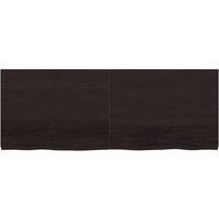 Berkfield Home Beautiful Wall Shelf Dark Grey 160x60x(2-6) cm Treated Solid Wood Oak