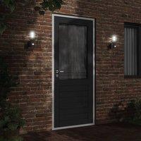 Berkfield Home Outdoor Wall Light with Sensor Black Stainless Steel