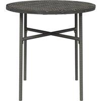 Berkfield Home Tea Table Grey 45 cm Poly Rattan