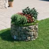 Berkfield Home Circular Gabion Pole Galvanised Steel 100x50 cm in Silver | Size: 100x50 cm