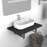 Berkfield Home Bathroom Wall Shelf for Basin Grey 60x40x16.3 cm