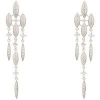 Latelita Women's Valencia Statement Drop Earring White Cz Silver