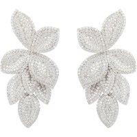 Latelita Women's Petal Cascading Flower Earrings Silver in White