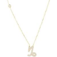 Latelita Women's Zodiac Star Sign Pendant Necklace Gold Capricorn in White