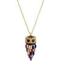 Latelita Women's Owl Rainbow Pendant Necklace Gold
