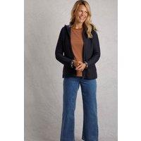 Weird Fish Women's Chicoa Full Zip Macaroni Hoodie in Dark Navy | Size: 18