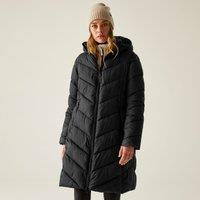Regatta Women's Anita Hooded Water-Repellent Insulating Padded Jacket in Jet Black | Size: 14