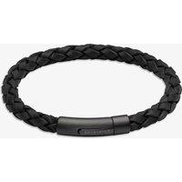 Unique Men's Mens Black Braided Leather Bracelet B493BL/21CM | Size: 21 cm