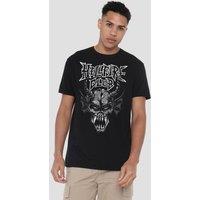 Stranger Things Hellfire Demon Face T-Shirt, Black | Size: Small
