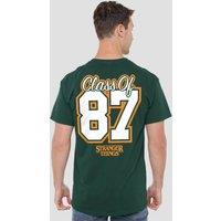 Stranger Things Hawkins '87 Class Front Back T-Shirt, Hunter Green | Size: Large