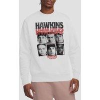 Stranger Things Hawkins Upside Down Sweatshirt, White | Size: Large