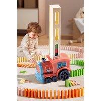 Living and Home Pink Creative Automatic Domino Laying Train Toy with Light for Children