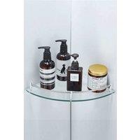 Living and Home Single Layer Bathroom Glass Bathtub Shower Triangle Shelf Storage Rack, Modern Style Glass Bathroom Shelf Storage Rack Glass Corner