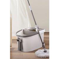 H&O Direct Spin Mop & Bucket Set for Floor Cleaning in Grey