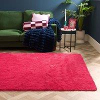 OHS Soft Fluffy Rug Anti-Slip Carpet Area Floor Mat in Pink | Size: 160 cm x 230 cm
