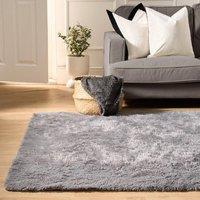 OHS Soft Fluffy Rug Anti-Slip Carpet Area Floor Mat in Grey | Size: 160 cm x 230 cm