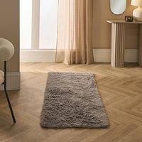 OHS Soft Fluffy Runner Rug Anti-Slip Floor Mat in Grey | Size: 60 cm x 150 cm