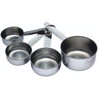 KitchenCraft Stainless Steel 4 Piece Measuring Cup Set in Metallic Silver
