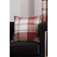 Fusion 'Balmoral Tartan' Warm Woven Check 100% Cotton Filled Cushion in Scarlet | Size: 43 cm x 43 cm