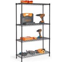 VonHaus 4 Tier Garage Shelving Units in Black