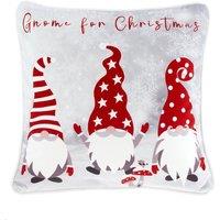 Fusion 'Festive Gonks' Velvet Filled Cushion in Red | Size: 43 cm x 43 cm