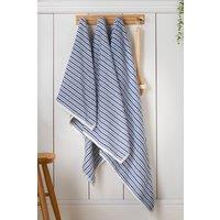 Catherine Lansfield 'Rice Weave Stripe' Cotton Bath Sheet in Blue