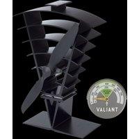 Valiant Vanquish Stove Fan & Magnetic Thermometer in Black