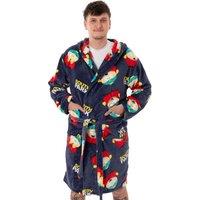 South Park Men's Hooded Bathrobe | Navy | Official Merch in Blue | Size: Large