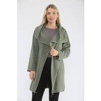 Saloos Women's Soft Drawcord Neckline Utility Jacket in Olive | Size: 14