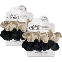 Silver Cloud Women's Silver Ion Infused Satin Large Scrunchies Double Pack