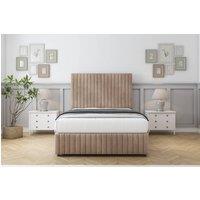 Comfort Beds Khloe Naples Divan Set No Drawers-26 Headboard-12 Footboard in Light Brown | Size: Double
