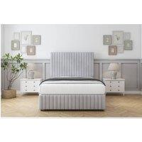 Comfort Beds Khloe Naples Divan Set 2 Drawers-54 Headboard-Footboard in Silver | Size: Small Double