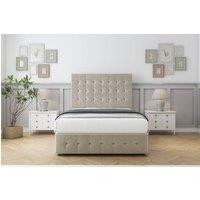 Comfort Beds Winchester Plush Divan Set No Drawers-54 Headboard-Footboard in Cream | Size: Double