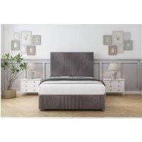 Comfort Beds Royal Naples Divan With Mattress No Drawers-54 Headboard-Footboard in Grey | Size: Single