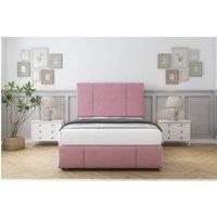 Comfort Beds Arya Plush Divan Set 2 Drawers-26 Headboard-Footboard in Pink | Size: Double